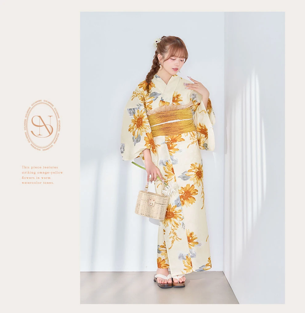 Kirariさん着用 イエローサンフラワー浴衣3