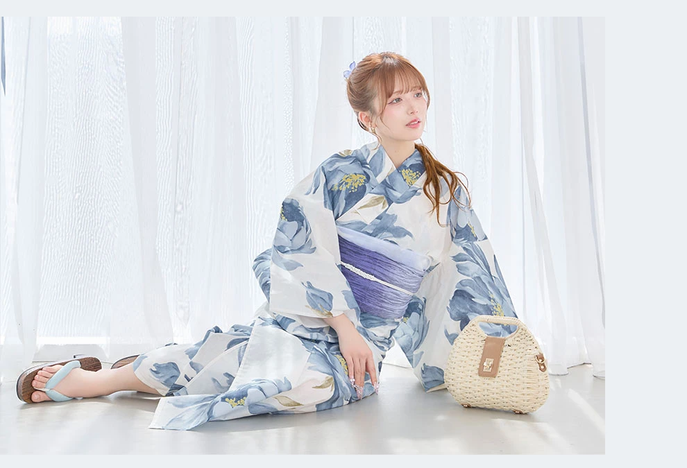Kirariさん着用 ブルーピオニー浴衣2