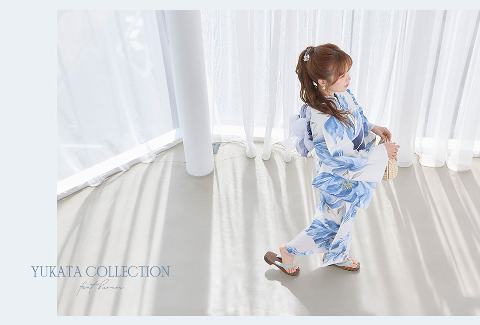 kirariさん着用 ブルーピオニー浴衣3