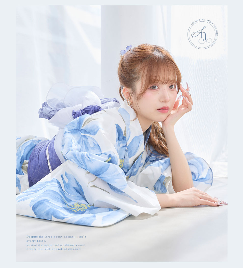 kirariさん着用 ブルーピオニー浴衣3