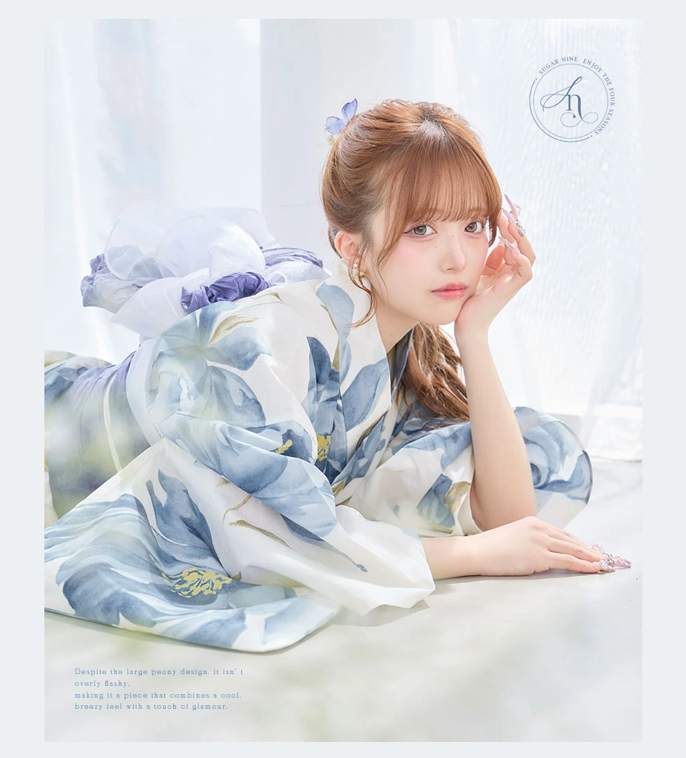 Kirariさん着用 ブルーピオニー浴衣3