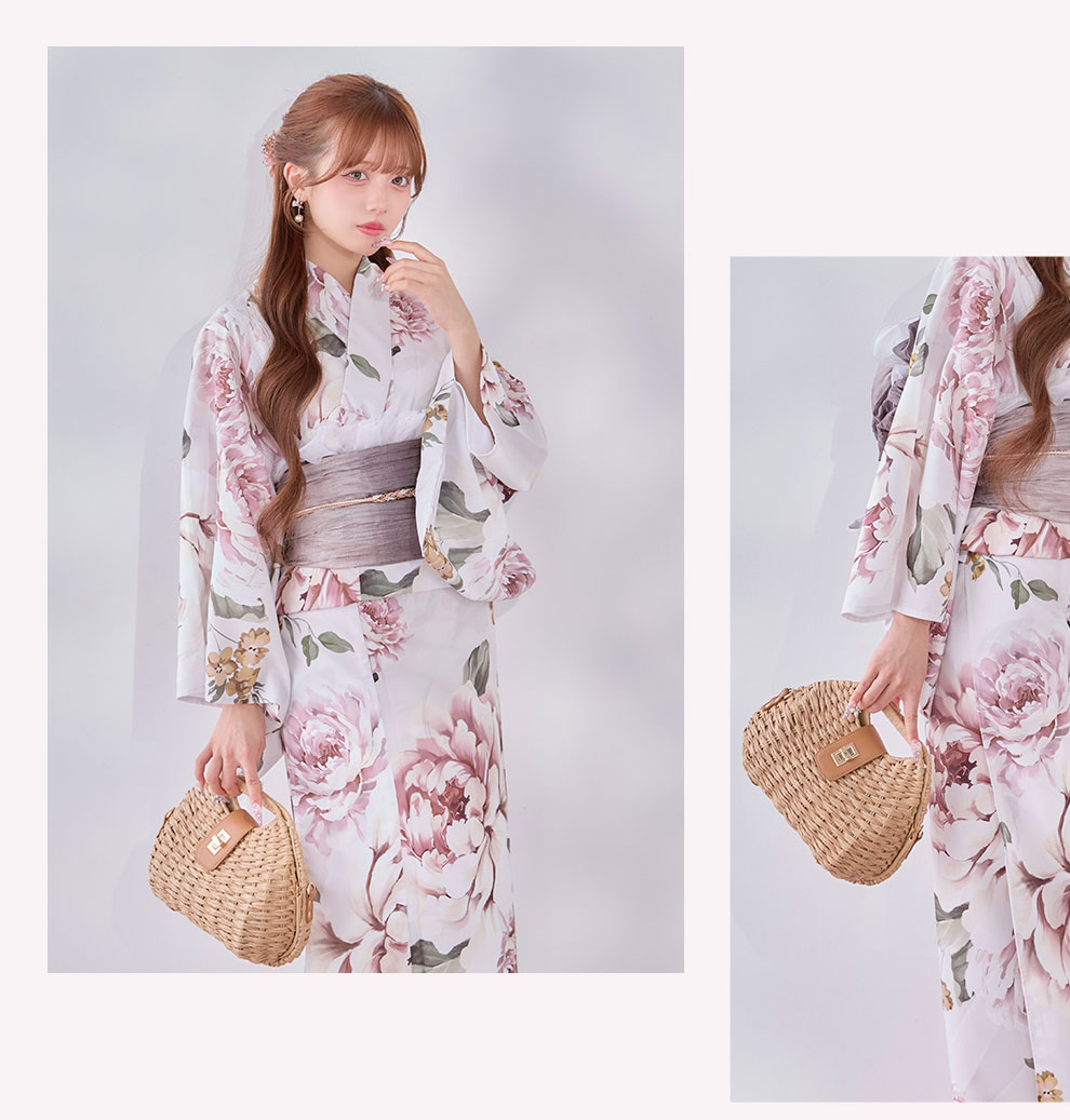 kirariさん着用 クラシックフラワー浴衣2