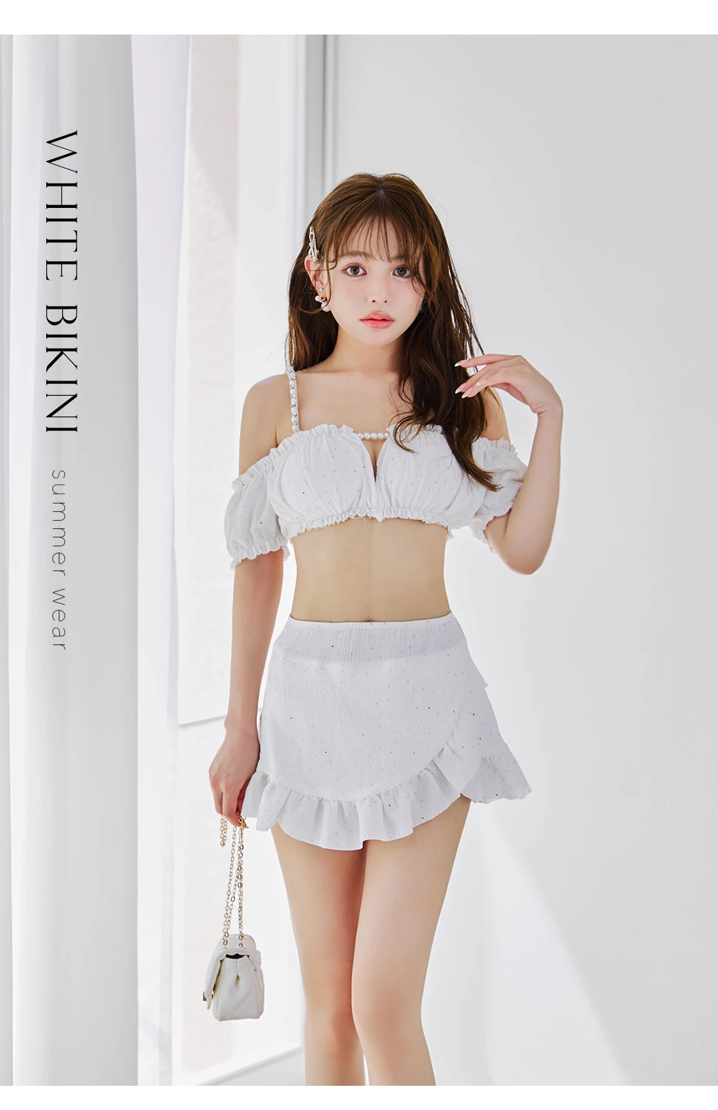 【ビキニ】【水着】オフショルフレアスカートビキニ 2点セット2