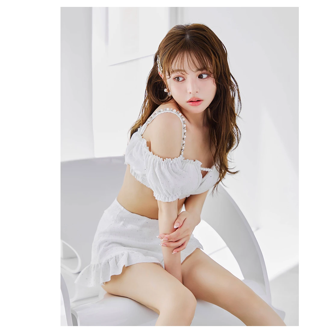 【ビキニ】【水着】オフショルフレアスカートビキニ 2点セット5