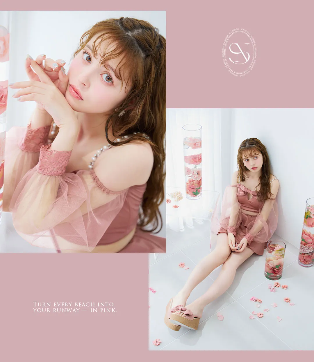 加藤ナナが着るピンク水着13