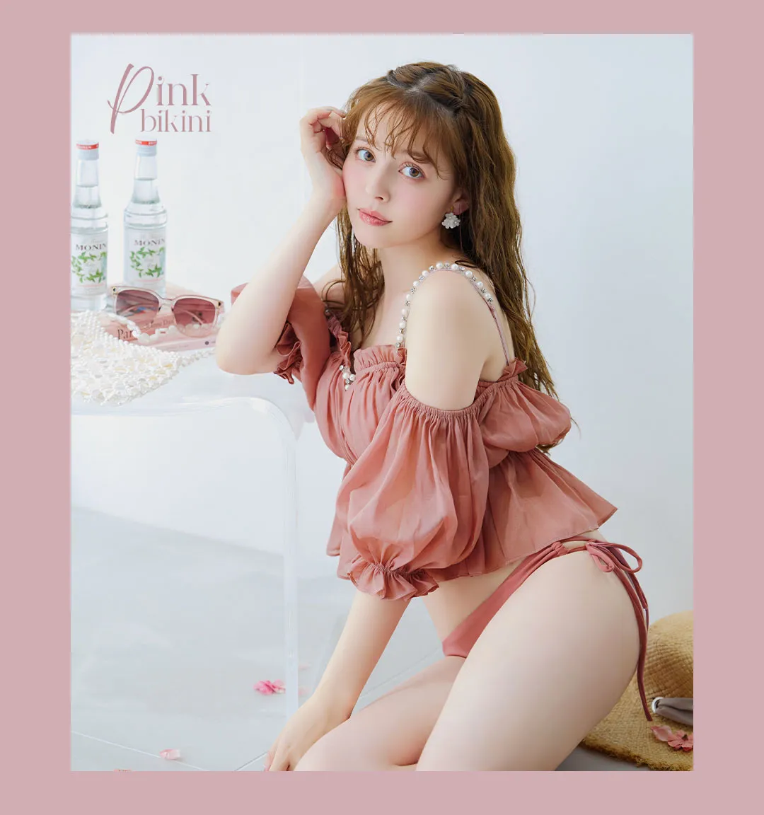 加藤ナナが着るピンク水着26