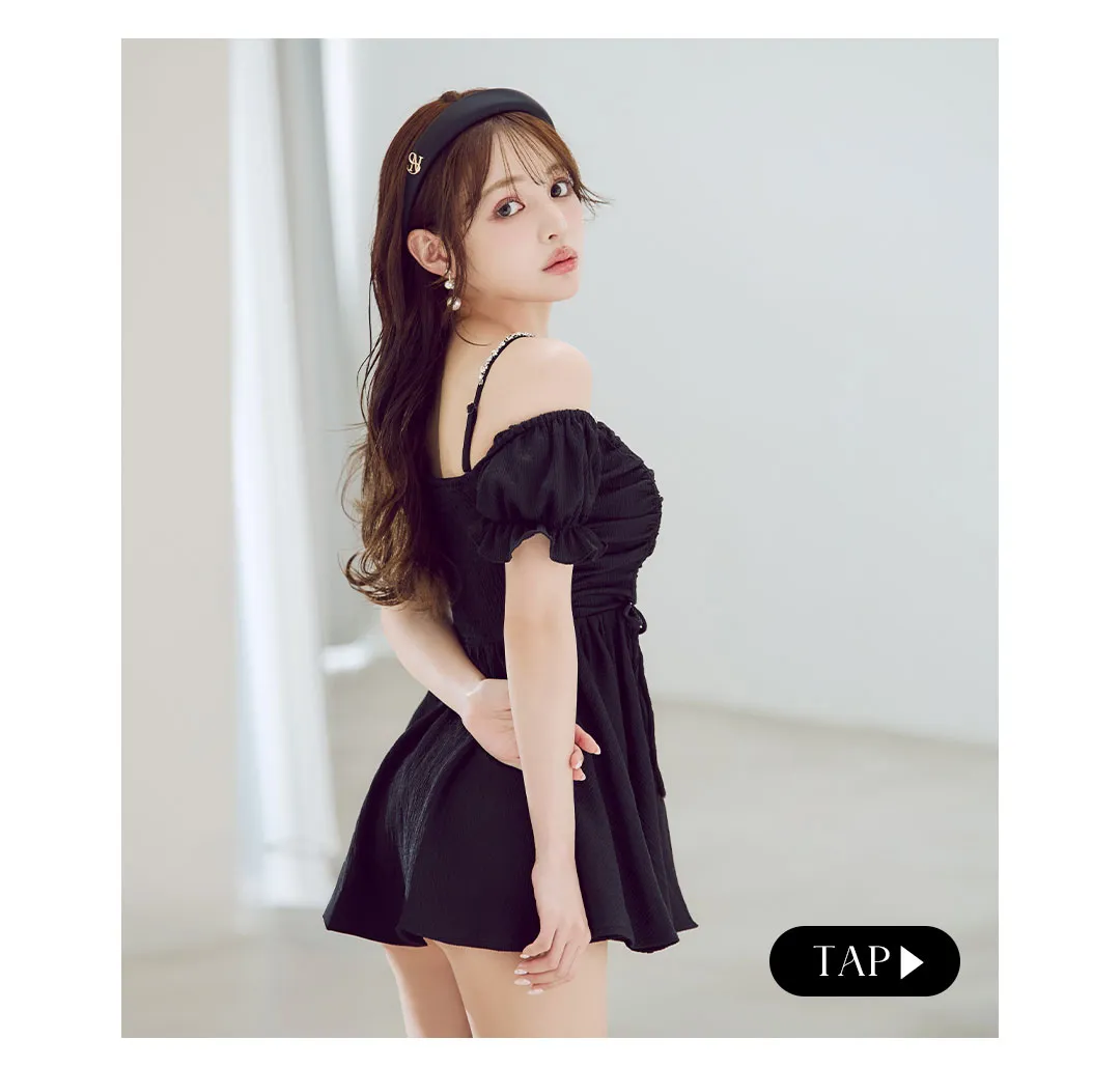 ビジューオフショルダーワンピースビキニ