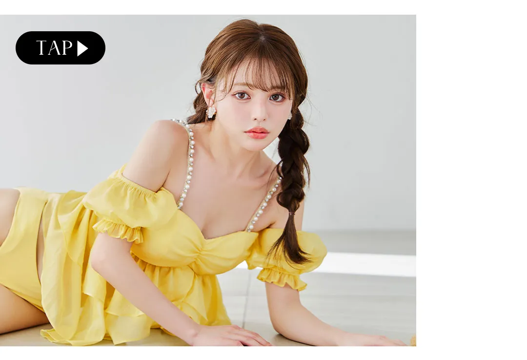 フリルシフォン×オフショルダー ビキニ