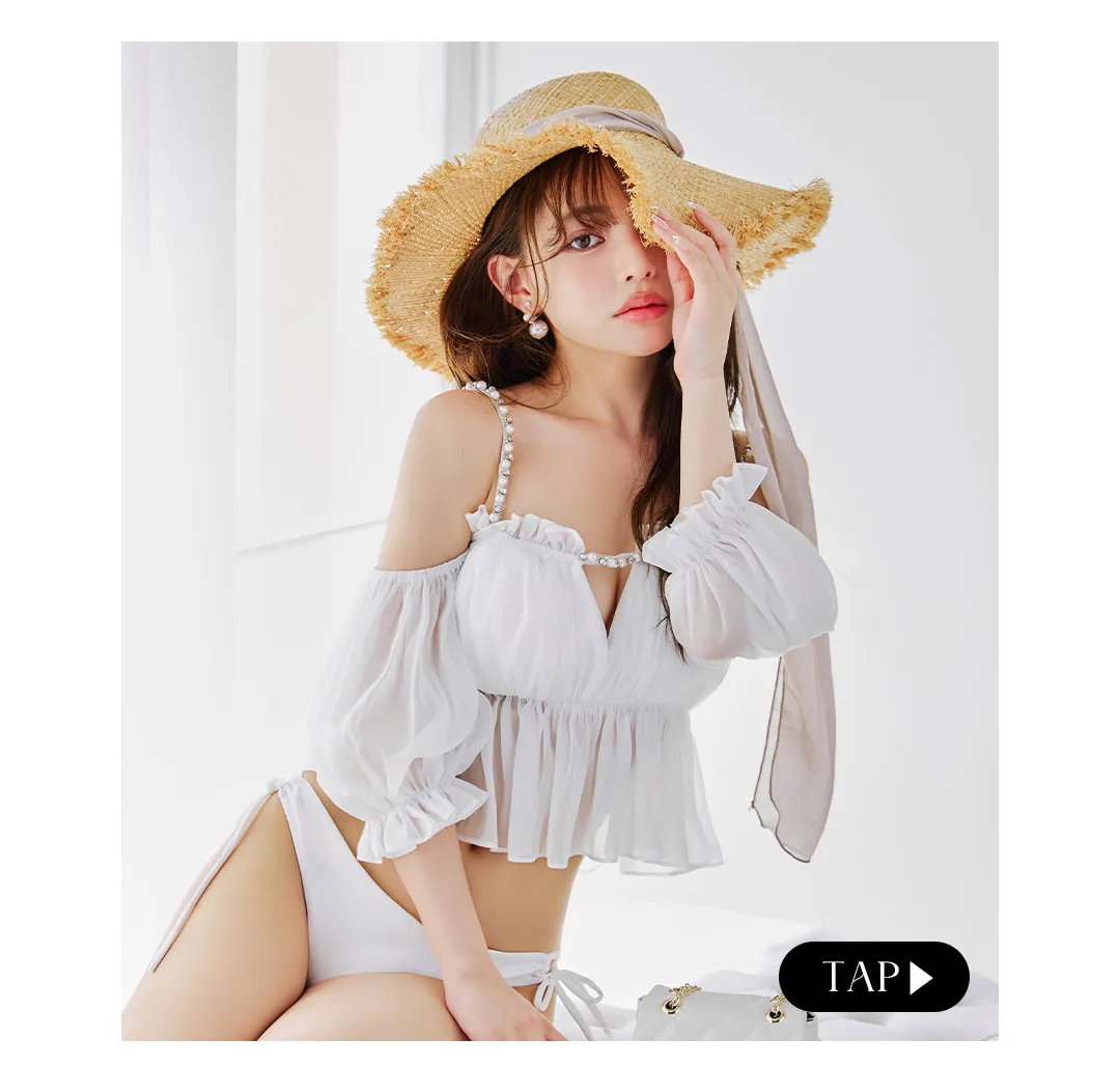 パフスリーブフリルビキニ