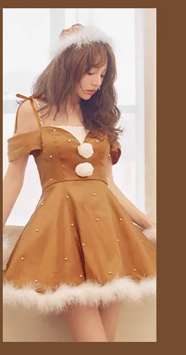 オーガンジーオフショルサンタコスプレ