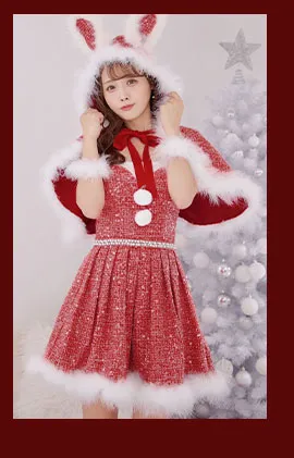 ラメツイードミニワンピースサンタ