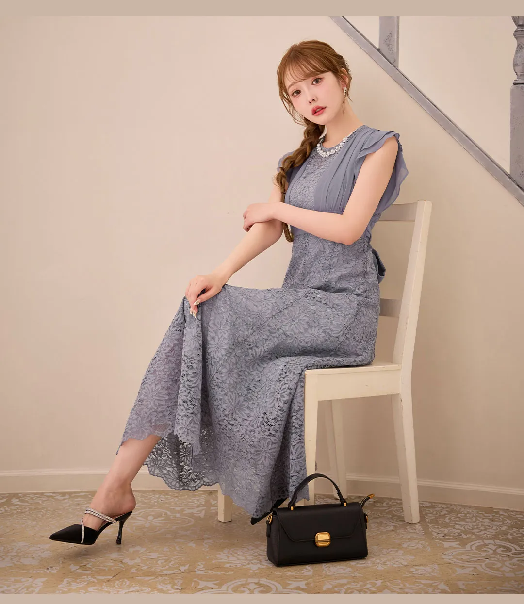 木村りかこが着るオケージョンワンピースドレス-13