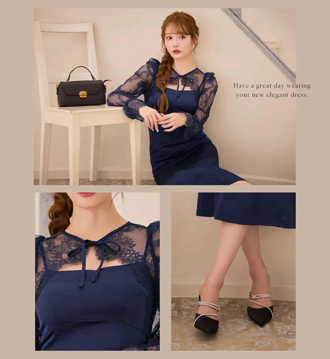 木村りかこが着るオケージョンワンピースドレス-24