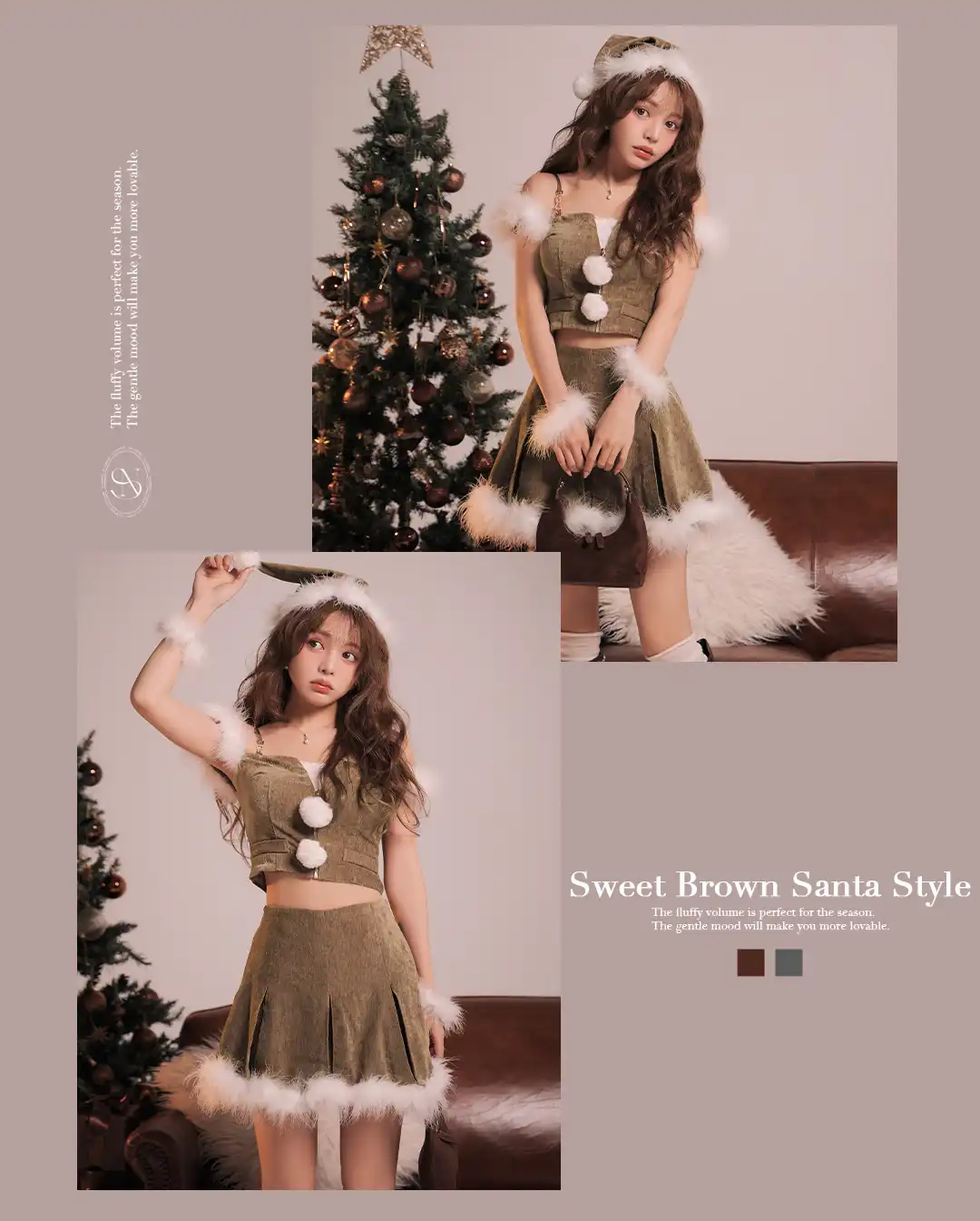 バックオープン起毛ニットフレアミニキャバドレス