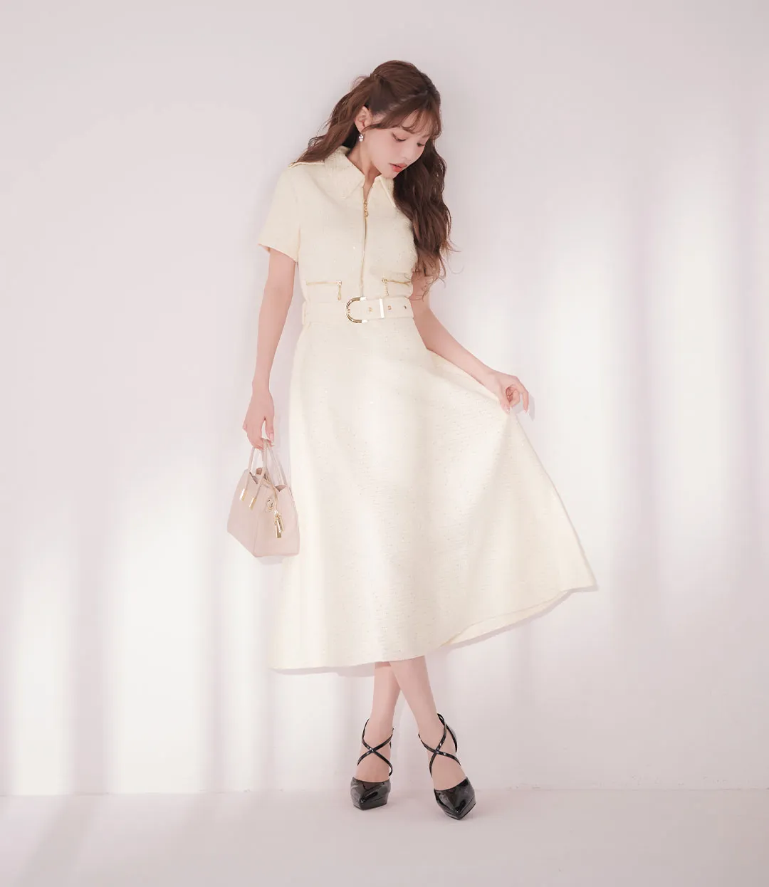 ちぃぽぽ&吉井美優&中野恵那が着る、上質ワンピース