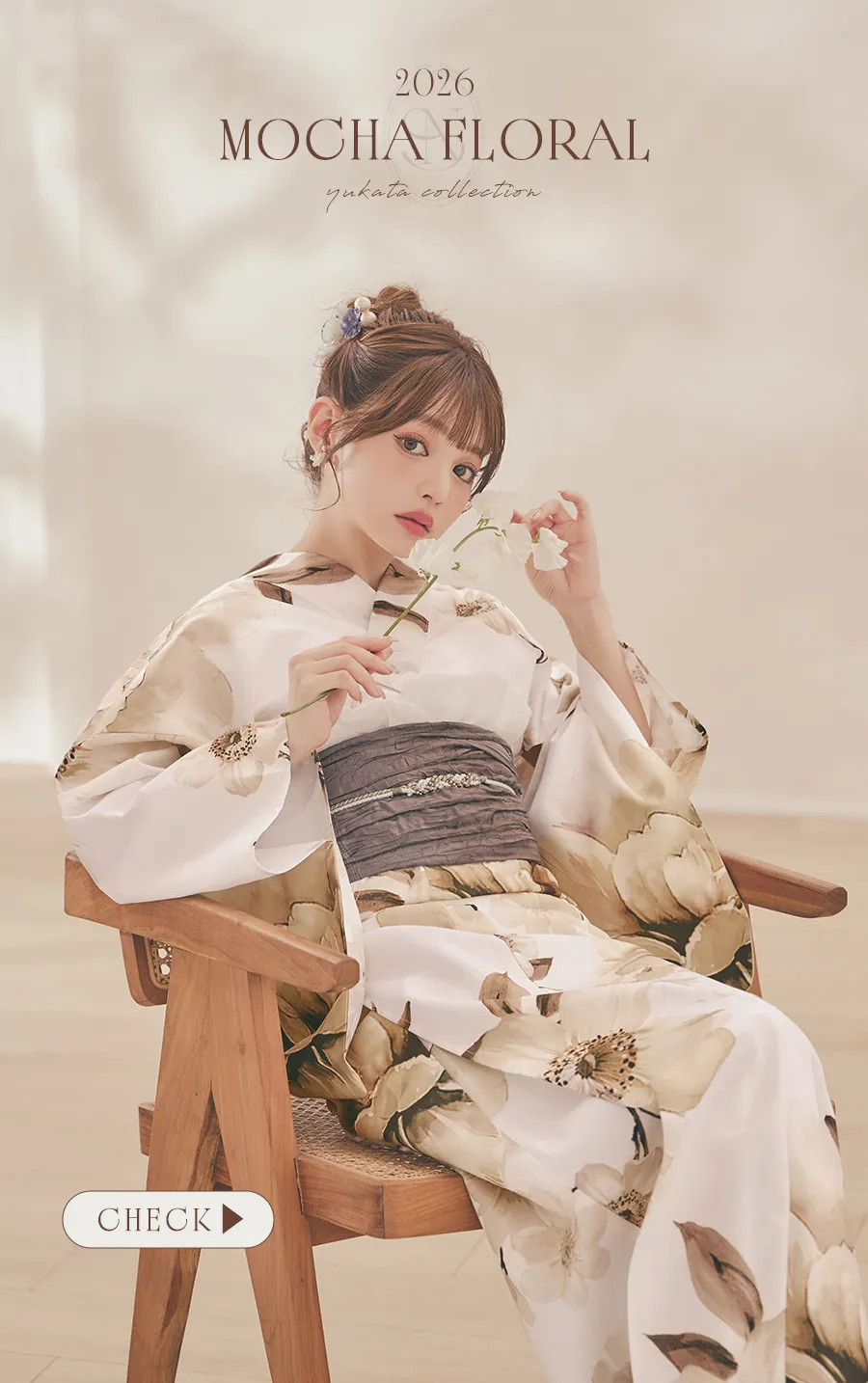 2026最新浴衣コレクション ちぃぽぽが着る、MOCHA FLORAL