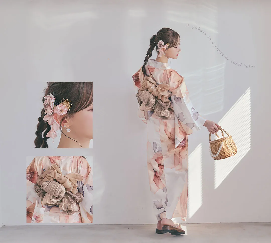 菅野結以が着る、PALE FLORAL浴衣-15