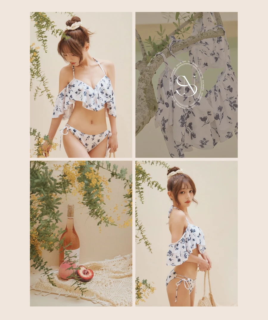 小花柄オフショルビキニ 5