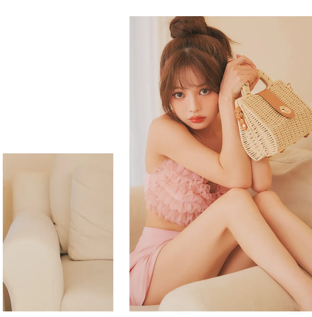 ちぃぽぽ着用 チュールフレアスカートビキニ 着用画像3