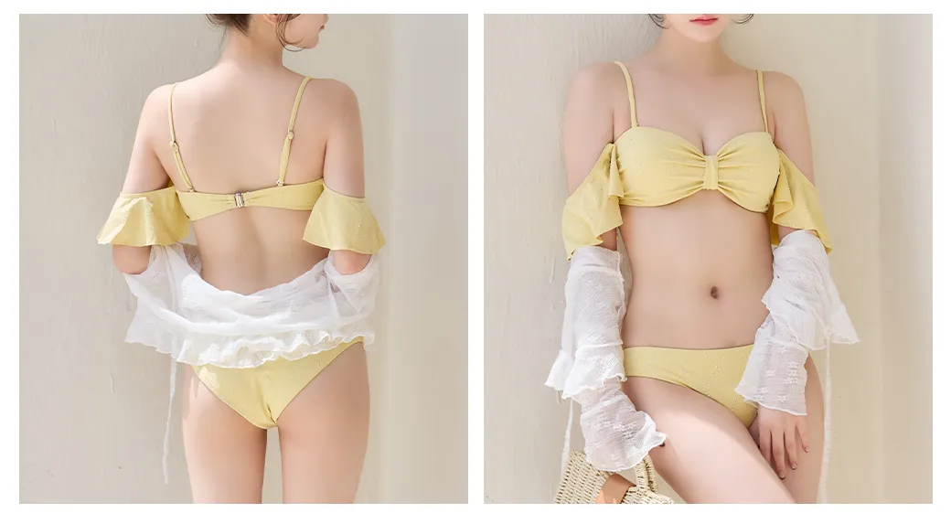 ビジューオフショルダーフリルビキニ