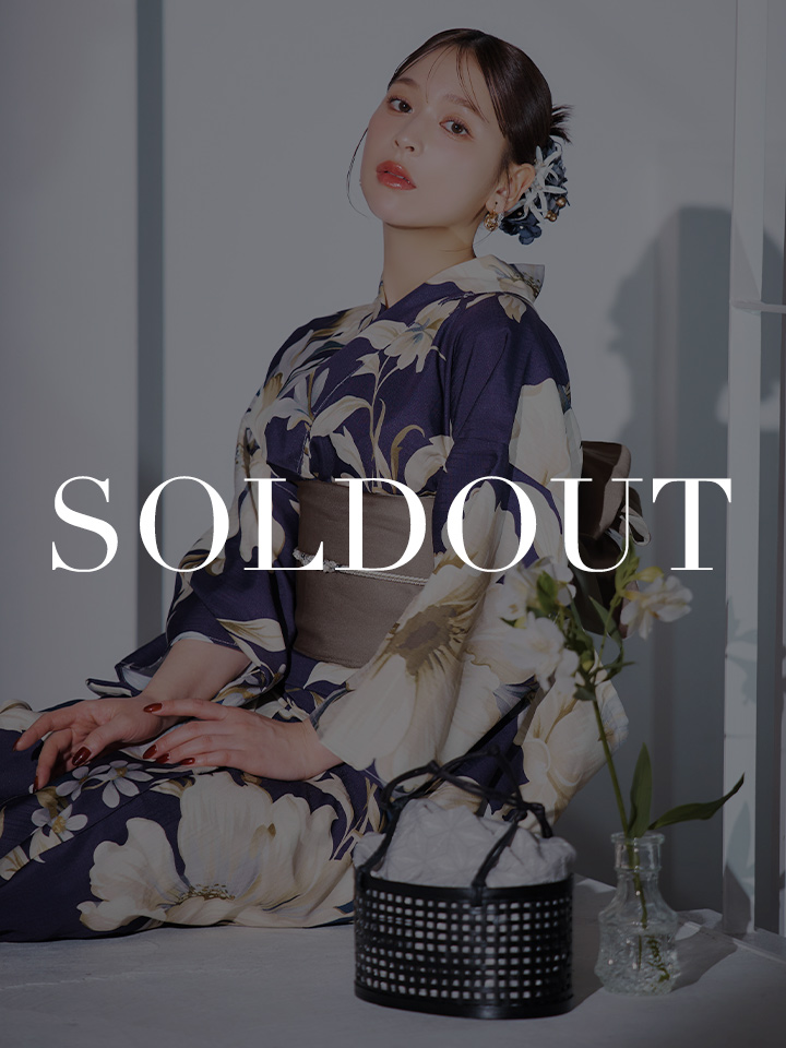 ネイビークラシカルフラワー浴衣