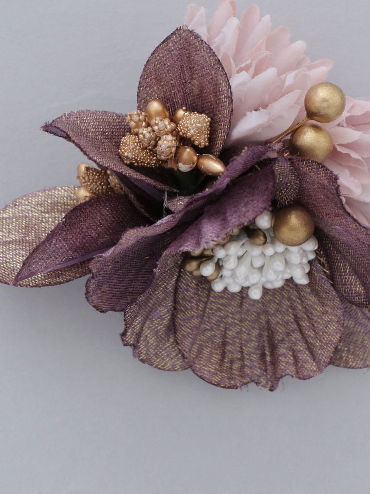 画像13: 【卒業袴小物】オーガンジーフラワーアンティークベリーコサージュ【3カラー】 (13)