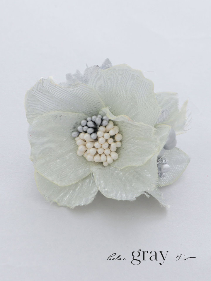 画像2: 【卒業袴小物】オーガンジーフラワーアンティークベリーコサージュ【3カラー】 (2)