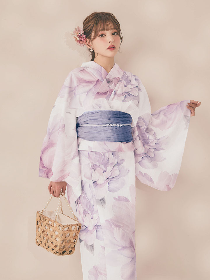 パープルピオニー浴衣