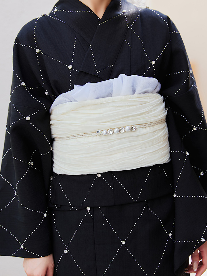 画像20: 【即日発送】セパレートアーガイルビジュー浴衣【浴衣4点セット 浴衣/帯/下駄】 [YMT] (20)